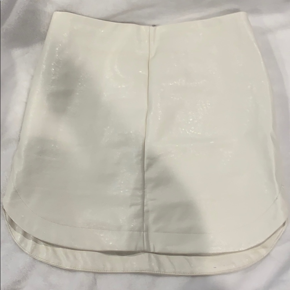 white pleather mini skirt!